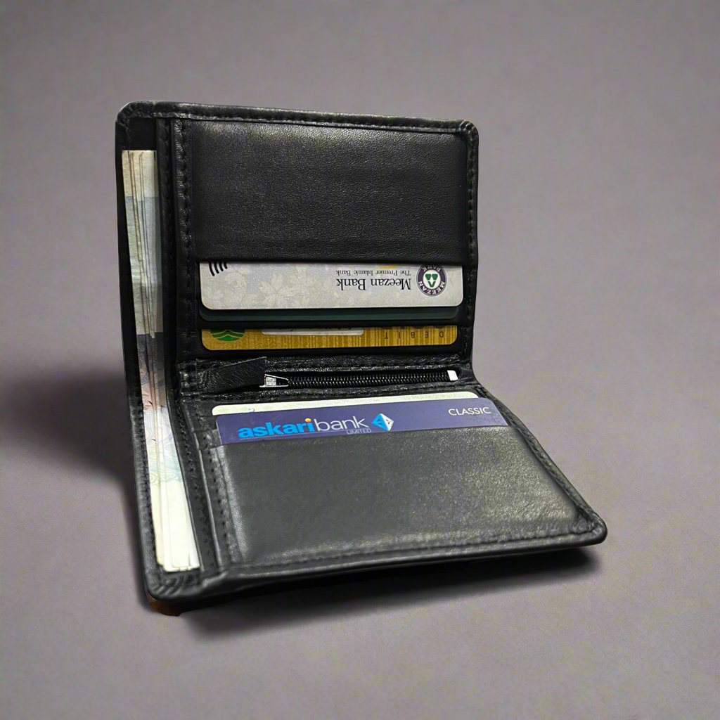 Sapphire upright wallet-100% leather