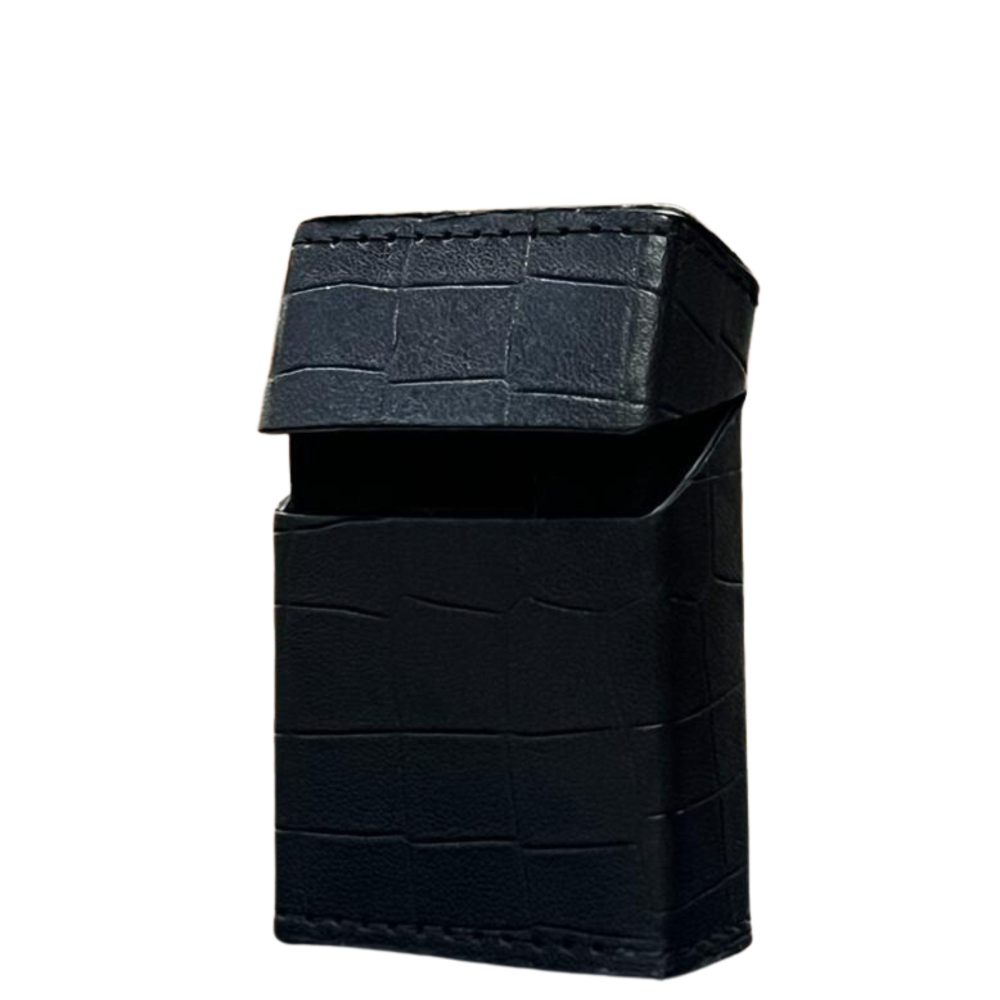 Smoke box cigarette Case-100% leather(Black)